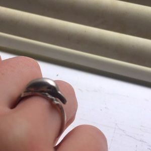 Vintage silver dolphin ring